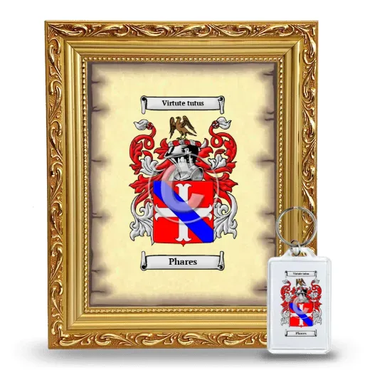 Phares Framed Coat of Arms and Keychain - Gold