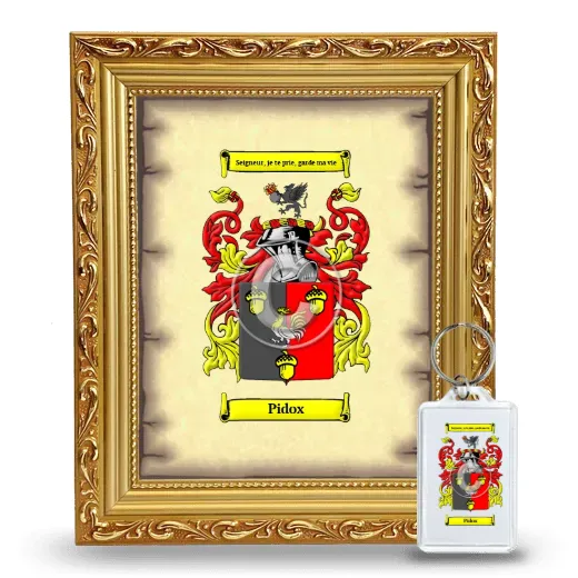Pidox Framed Coat of Arms and Keychain - Gold
