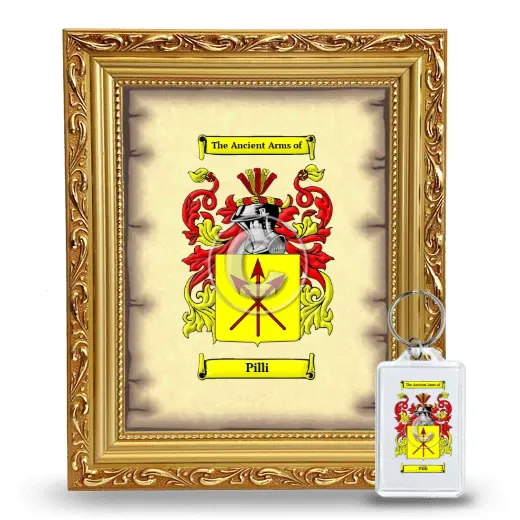 Pilli Framed Coat of Arms and Keychain - Gold