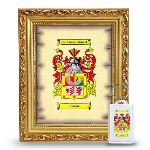 Pineiro Framed Coat of Arms and Keychain - Gold