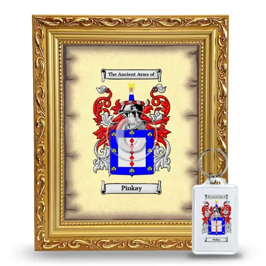 Pinkay Framed Coat of Arms and Keychain - Gold