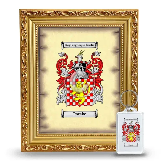 Pocake Framed Coat of Arms and Keychain - Gold