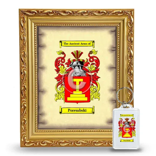 Porembski Framed Coat of Arms and Keychain - Gold