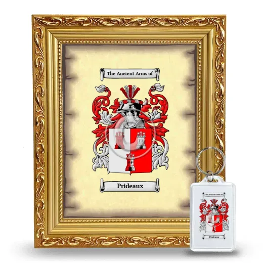 Prideaux Framed Coat of Arms and Keychain - Gold