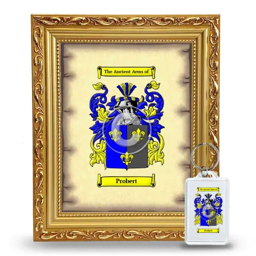 Probert Framed Coat of Arms and Keychain - Gold