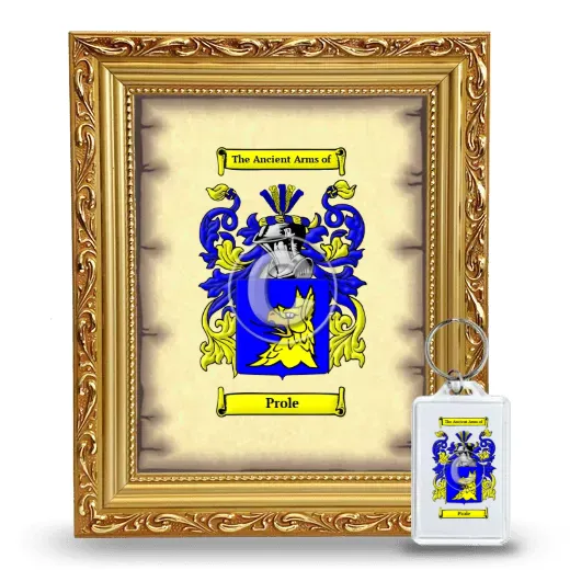 Prole Framed Coat of Arms and Keychain - Gold