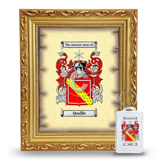 Quallie Framed Coat of Arms and Keychain - Gold