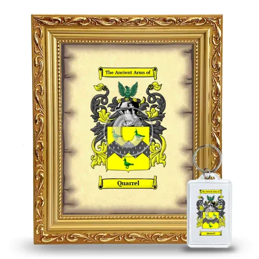 Quarrel Framed Coat of Arms and Keychain - Gold