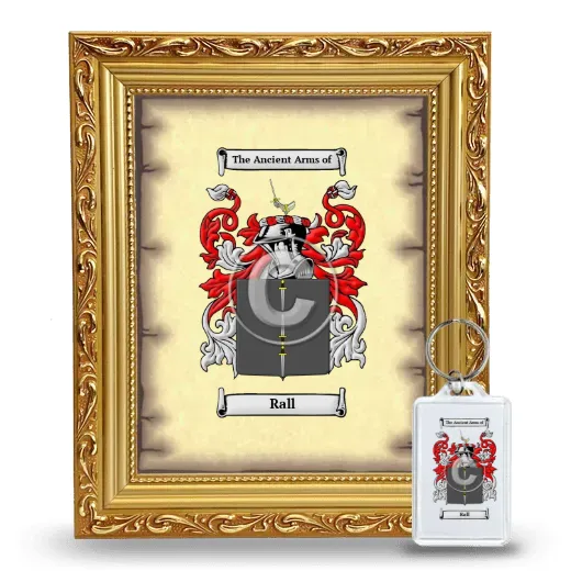 Rall Framed Coat of Arms and Keychain - Gold