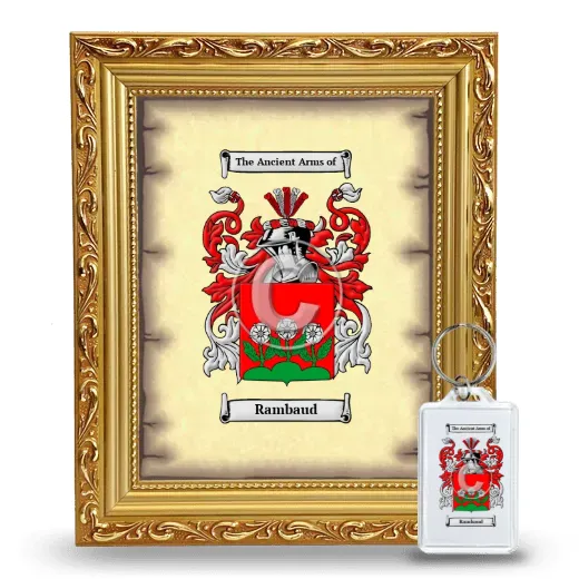 Rambaud Framed Coat of Arms and Keychain - Gold