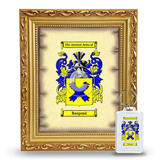 Rasponi Framed Coat of Arms and Keychain - Gold