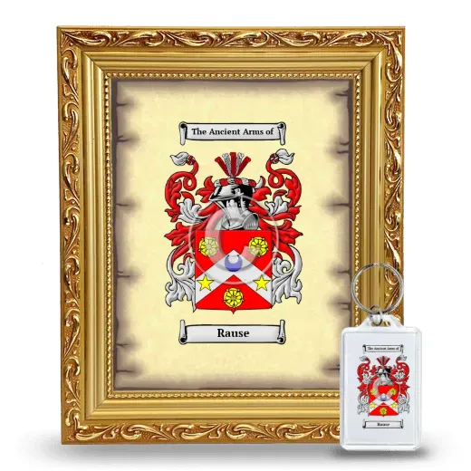 Rause Framed Coat of Arms and Keychain - Gold
