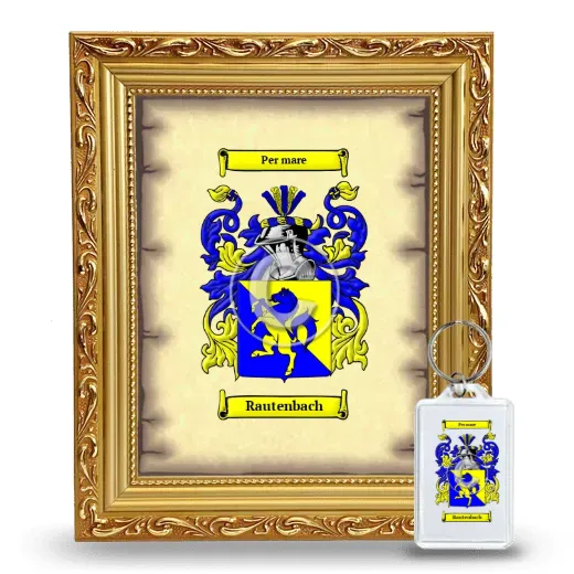 Rautenbach Framed Coat of Arms and Keychain - Gold