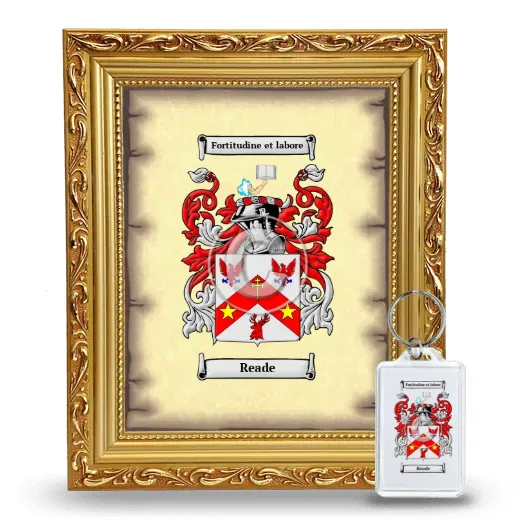 Reade Framed Coat of Arms and Keychain - Gold