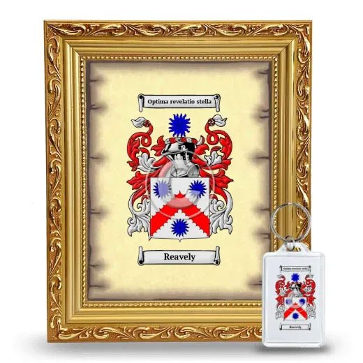 Reavely Framed Coat of Arms and Keychain - Gold