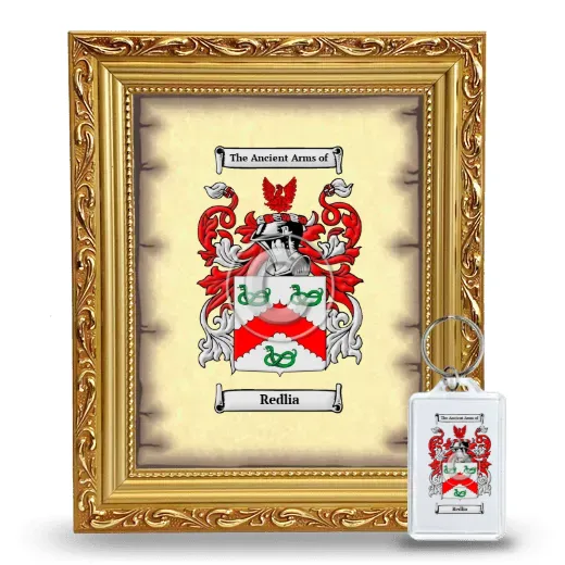 Redlia Framed Coat of Arms and Keychain - Gold
