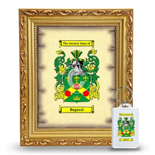 Regazzi Framed Coat of Arms and Keychain - Gold