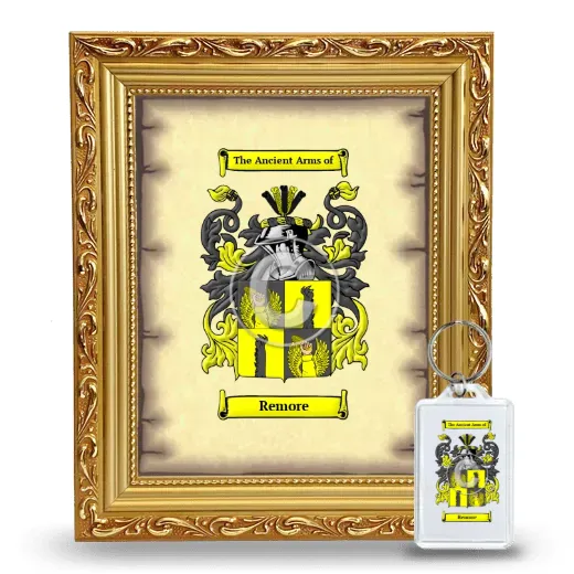 Remore Framed Coat of Arms and Keychain - Gold
