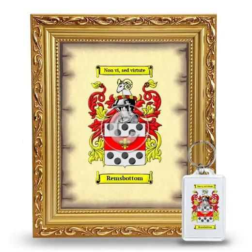 Remsbottom Framed Coat of Arms and Keychain - Gold