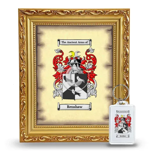 Renshaw Framed Coat of Arms and Keychain - Gold
