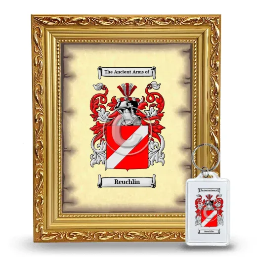 Reuchlin Framed Coat of Arms and Keychain - Gold