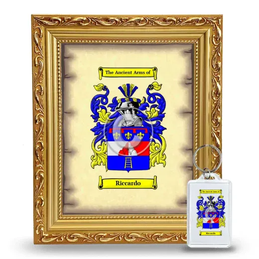 Riccardo Framed Coat of Arms and Keychain - Gold