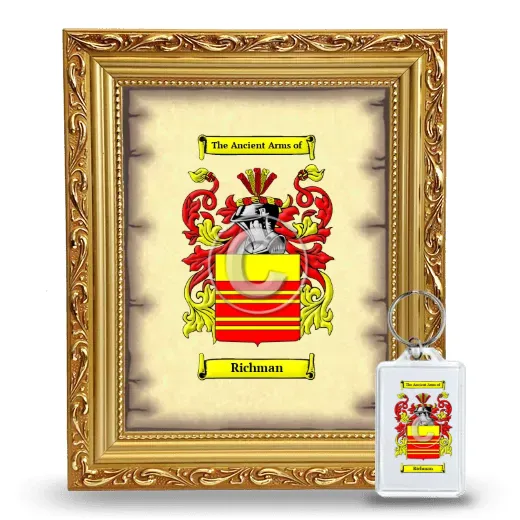 Richman Framed Coat of Arms and Keychain - Gold