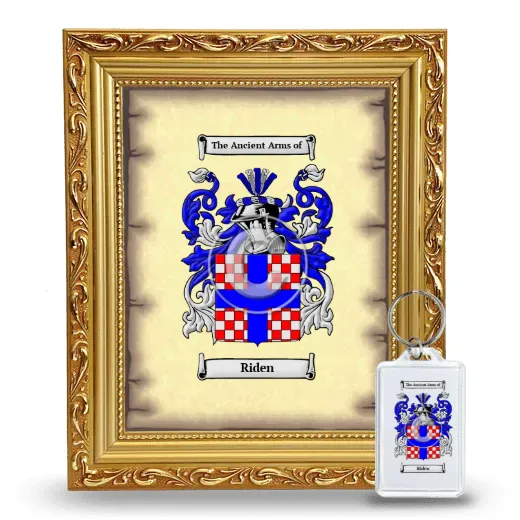 Riden Framed Coat of Arms and Keychain - Gold