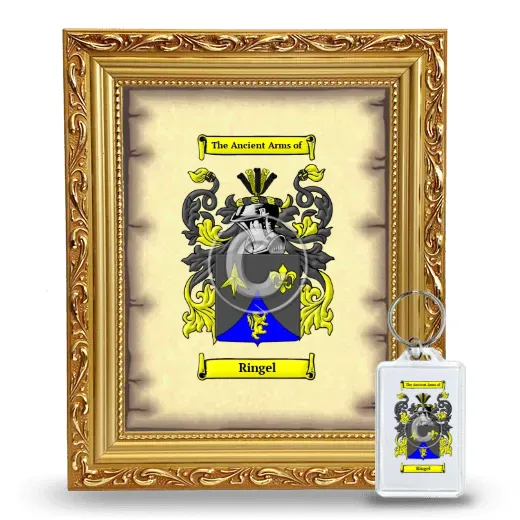 Ringel Framed Coat of Arms and Keychain - Gold