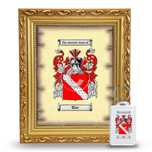 Rise Framed Coat of Arms and Keychain - Gold
