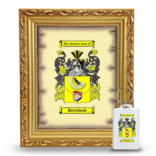Ritterbush Framed Coat of Arms and Keychain - Gold