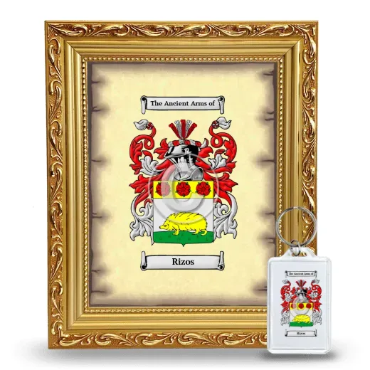 Rizos Framed Coat of Arms and Keychain - Gold