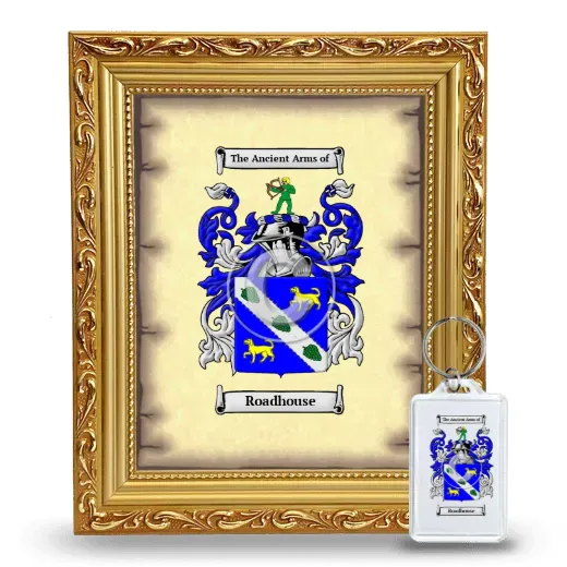 Roadhouse Framed Coat of Arms and Keychain - Gold