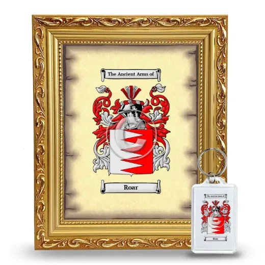Roar Framed Coat of Arms and Keychain - Gold