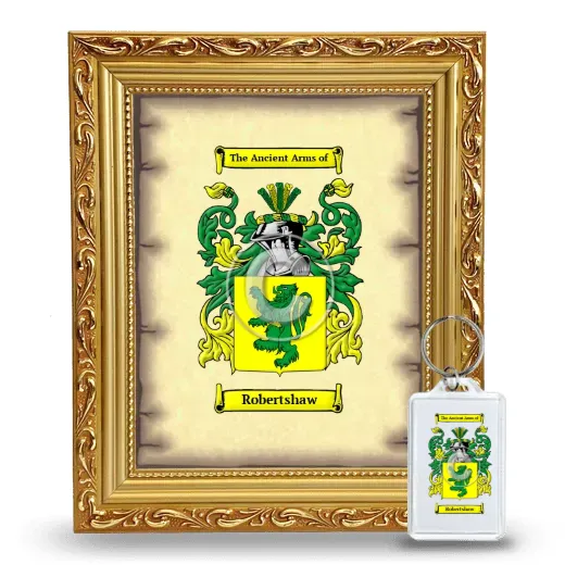 Robertshaw Framed Coat of Arms and Keychain - Gold
