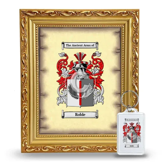 Roble Framed Coat of Arms and Keychain - Gold