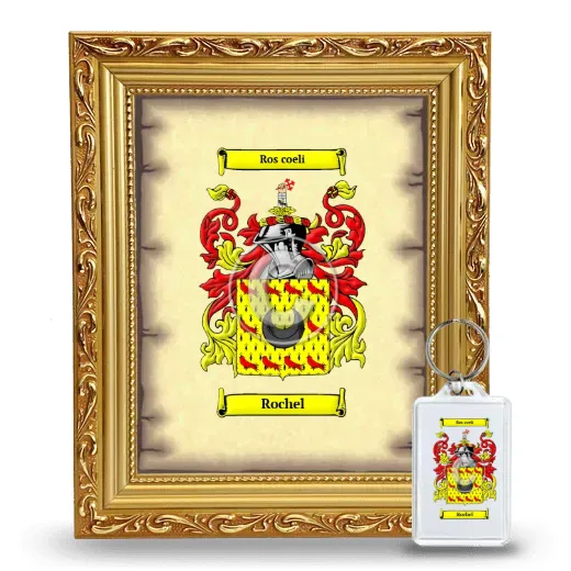 Rochel Framed Coat of Arms and Keychain - Gold