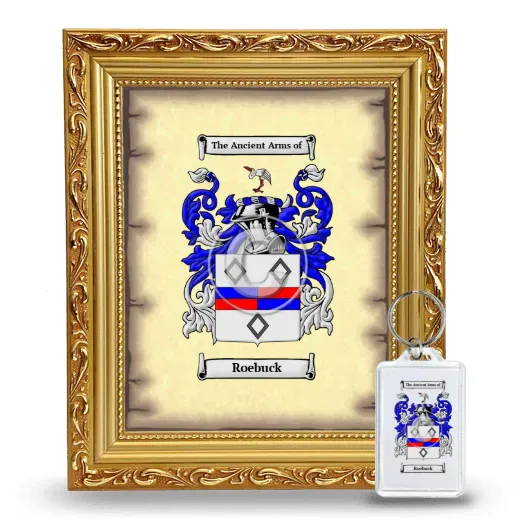 Roebuck Framed Coat of Arms and Keychain - Gold
