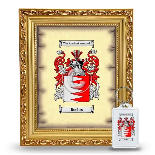 Roehrs Framed Coat of Arms and Keychain - Gold