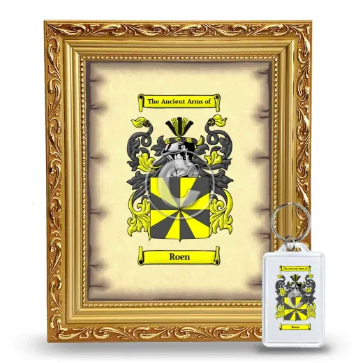 Roen Framed Coat of Arms and Keychain - Gold
