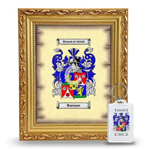 Roesner Framed Coat of Arms and Keychain - Gold