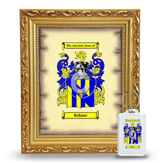 Rohner Framed Coat of Arms and Keychain - Gold