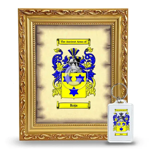 Roja Framed Coat of Arms and Keychain - Gold