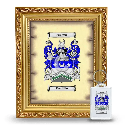 Romillie Framed Coat of Arms and Keychain - Gold