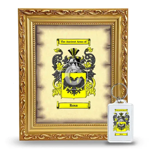 Rosa Framed Coat of Arms and Keychain - Gold