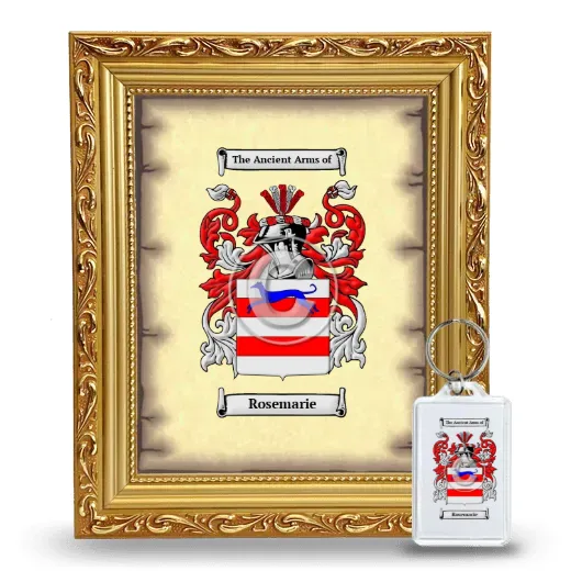 Rosemarie Framed Coat of Arms and Keychain - Gold