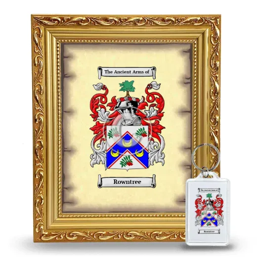 Rowntree Framed Coat of Arms and Keychain - Gold