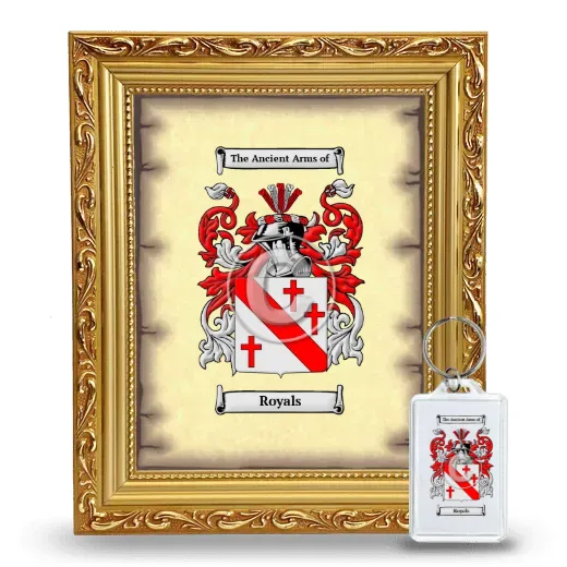 Royals Framed Coat of Arms and Keychain - Gold