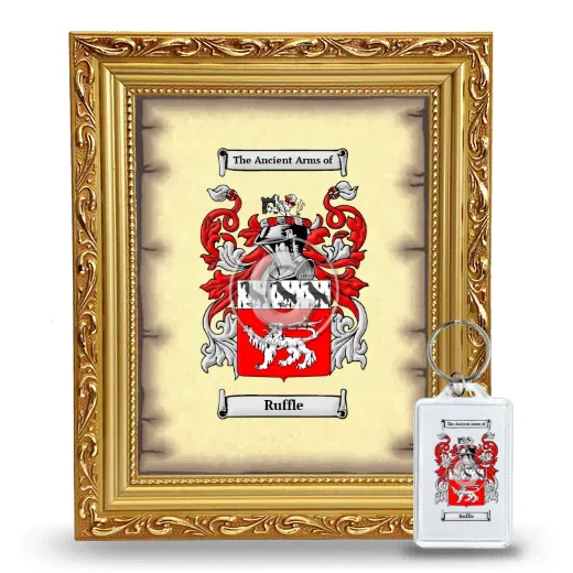 Ruffle Framed Coat of Arms and Keychain - Gold