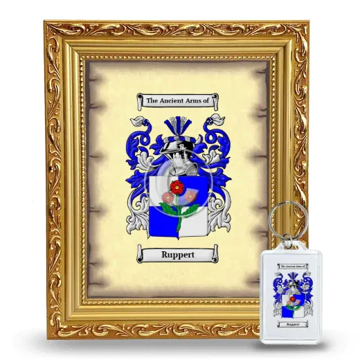 Ruppert Framed Coat of Arms and Keychain - Gold